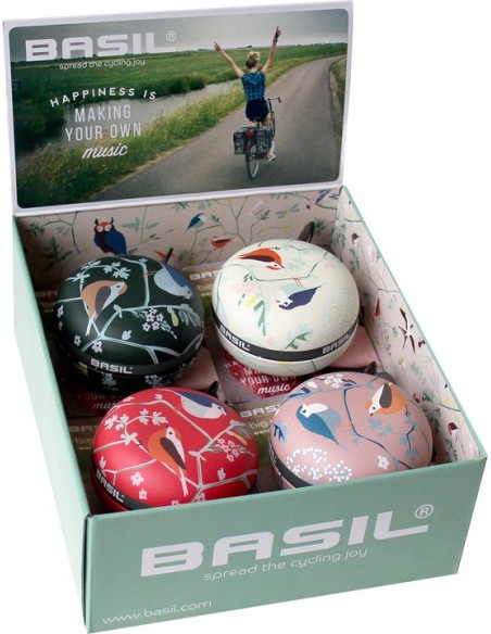 Display mit 4 Basil Big Bell Wanderlust Fahrradklingeln