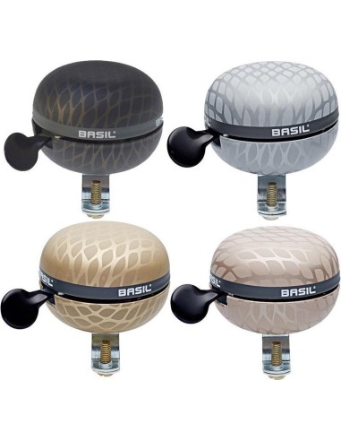 Display mit 4 Basil Noir Bell Fahrradklingeln