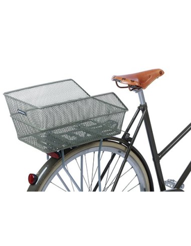Fahrradkorb für Hinten Basil Cento FM mit Festmontage 38 x 24 x 11 cm - Olivgrün