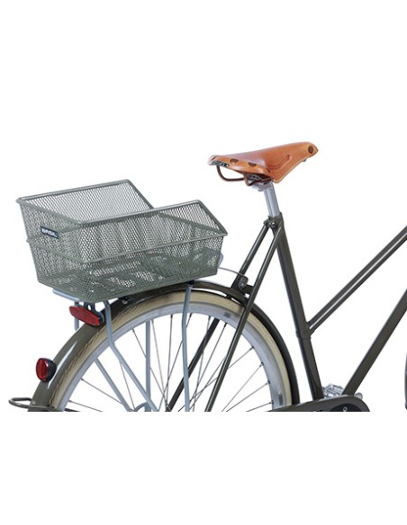 Fahrradkorb für Hinten Basil Cento S mit Festmontage 31 x 21 x 9 cm - Olivgrün