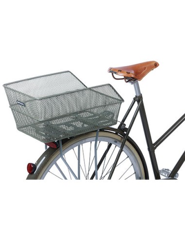 Fahrradkorb für Hinten Basil Cento FM Flower mit Festmontage 38 x 24 x 11cm - Olivgrün