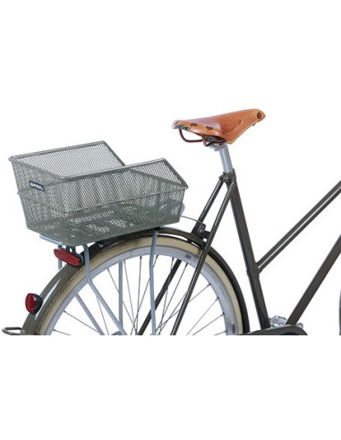 Fahrradkorb für Hinten Basil Cento S FM Flower mit Festmontage 31 x 21 x 9 cm - Olivgrün