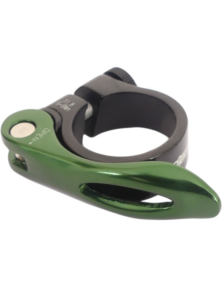 Sattelstützenklemme Ergotec SCQ-0100 ø31.8 mm Aluminium mit Schnellverschluss  - Schwarz / Grün