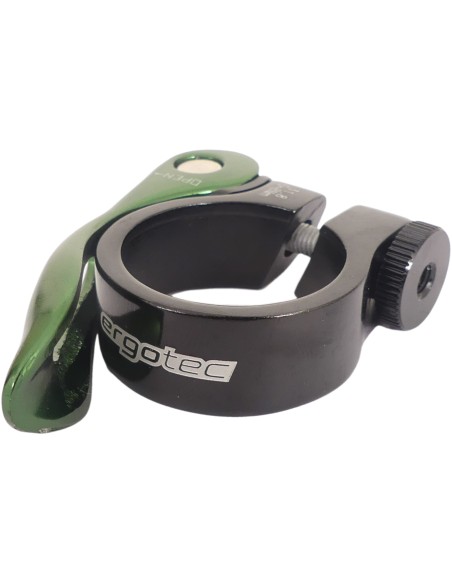 Sattelstützenklemme Ergotec SCQ-0100 ø31.8 mm Aluminium mit Schnellverschluss  - Schwarz / Grün