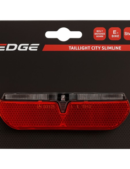 Gepäckträger Rücklicht Edge City Slimline - 80mm - E-Bike - 6-48Volt