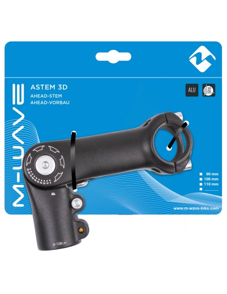 Lenkervorbau M-Wave einstellbar ST-C2.1 - 110mm ahead 1 1/8" ø31.8mm - Schwarz