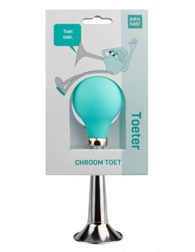 Fahrradhupe PexKids - Chrom mit einer grünen Quetschbirne