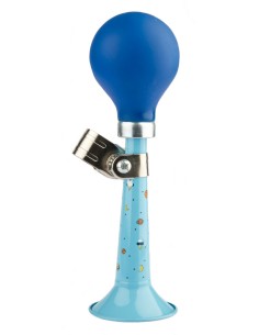 Fahrradhupe PexKids Rocket - Blau mit einer blauen Quetschbirne