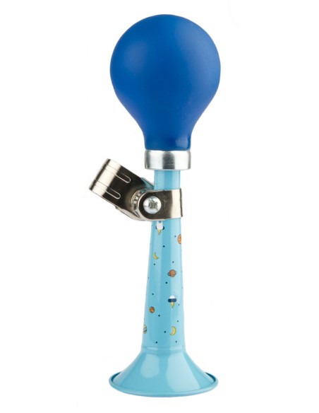 Fahrradhupe PexKids Rocket - Blau mit einer blauen Quetschbirne