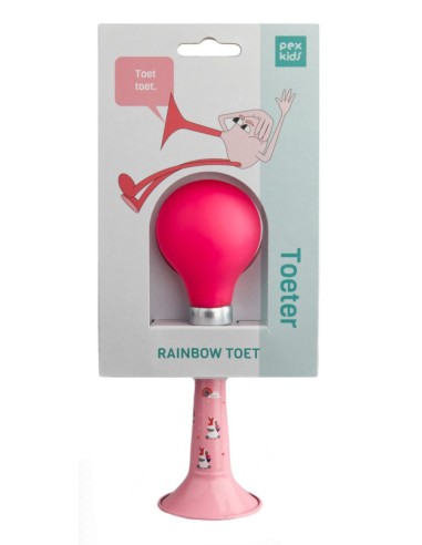 Fahrradhupe PexKids Unicorn - Rosa mit einer rosafarbenen Quetschbirne