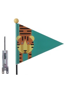 Sicherheitsfahne PexKids Tiger   Grün mit Tigeraufdruck