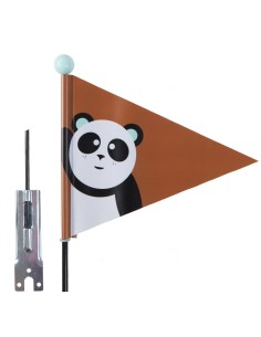 Sicherheitsfahne PexKids Panda   Braun mit Panda-Aufdruck