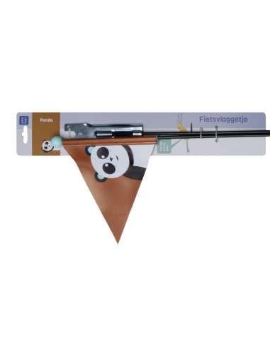 Sicherheitsfahne PexKids Panda   Braun mit Panda-Aufdruck