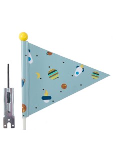 Sicherheitsfahne PexKids Rocket   blau mit Raketenaufdruck