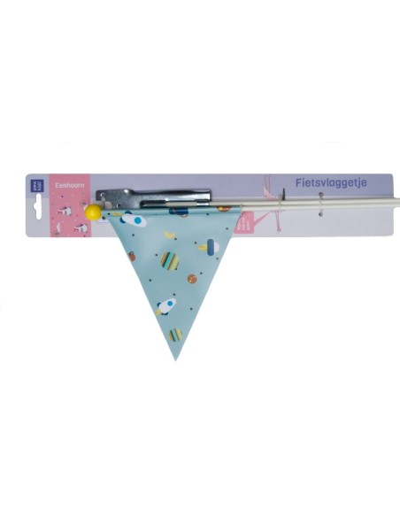 Sicherheitsfahne PexKids Rocket   blau mit Raketenaufdruck