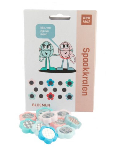 Fahrrad-Speichenperlen PexKids "Blumen" 4-farbig sortiert (12  Stück auf Karte)