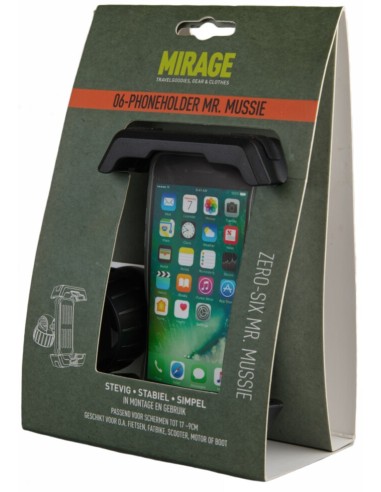 Telefonhalter Mirage Zero-Six Mr. Mussie - Verstellbar 17-9 cm - Schwarz
