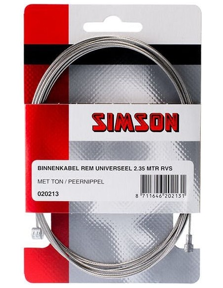 Bremszug Innen Simson Nirosta mit 2 Nippel - Universell