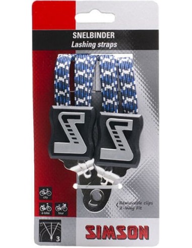 Spanngurt Gepäckträger Trio Simson mit 3 Gurte - Marine/Weiß