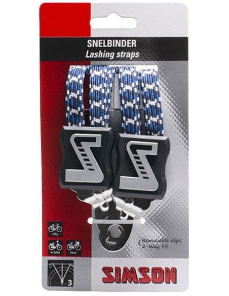 Spanngurt Gepäckträger Trio Simson mit 3 Gurte - Marine/Weiß