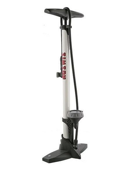 Hockdruckpumpe Simson mit Manometer - Stahl mit Kunststoff Fuß