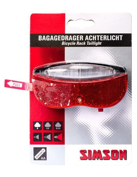 Rücklicht für Gepäckträger Simson Regular mit Batterien