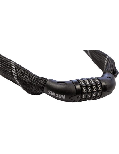 Kettenschloss mit Zahlencode Simson Combo - Schwarz  - 100 cm