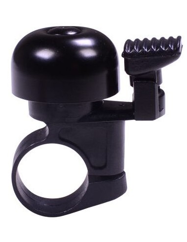 Simson Fahrradklingel Mini 32mm mit fester Kunststoffbefestigung - schwarz