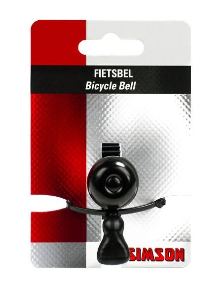 Fahrradklingel Simson Micro ø23mm mit Gummibandbefestigung - Schwarz