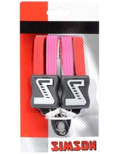 Spanngurt Gepäckträger Trio Simson Kurz mit 3 Gurte - Rosa/Rot