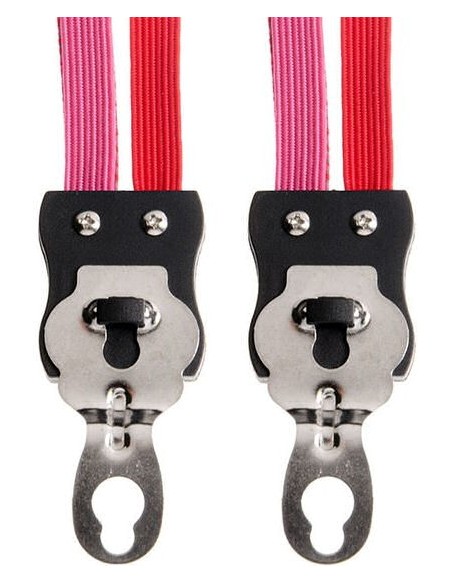 Spanngurt Gepäckträger Trio Simson Kurz mit 3 Gurte - Rosa/Rot
