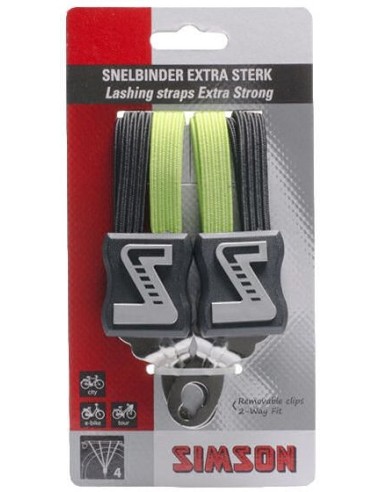 Spanngurt Gepäckträger Quattro Simson Extra Stark mit 4 Gurte - Schwarz/Grün