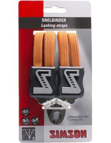 Spanngurt Gepäckträger Trio Simson mit 3 Gurte - Orange