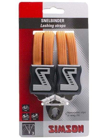 Spanngurt Gepäckträger Trio Simson mit 3 Gurte - Orange