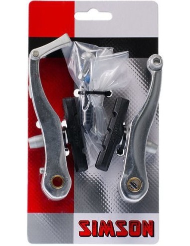Simson V-bremse Satz für Hinten und Vorne - silber