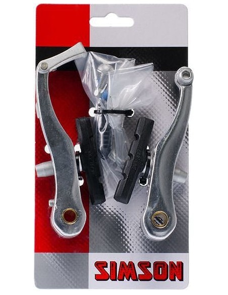 Simson V-bremse Satz für Hinten und Vorne - silber