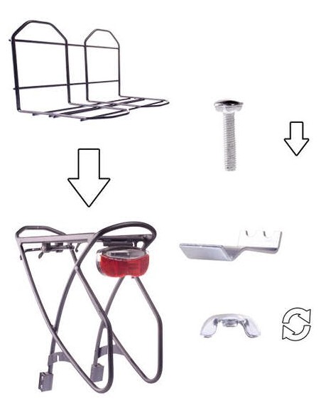 Gepäckträgerverbreiterung Simson mit Spannbinder