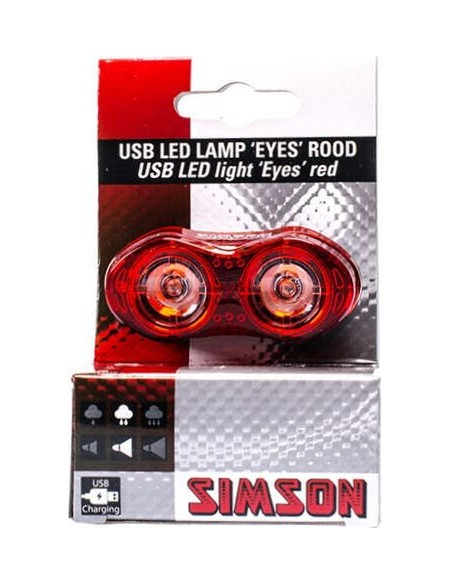 Simson USB LED lampe 'Eyes' 3 lumen - rot