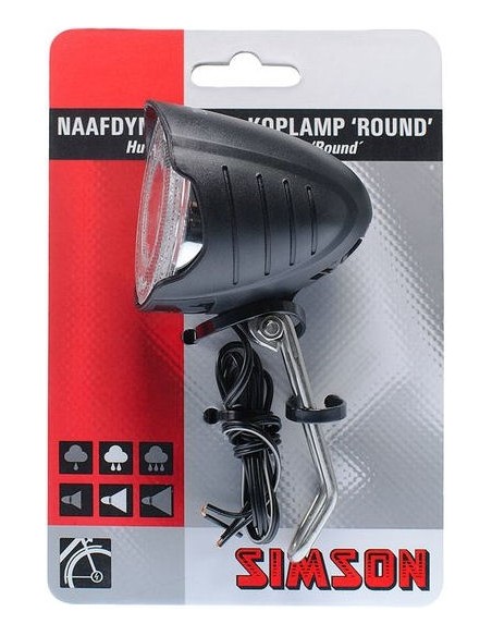 Simson Scheinwerfer LED für Nabendynamo "Round" - 7 Lux