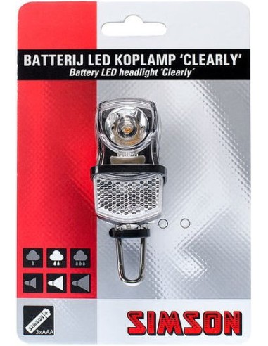 Simson Scheinwerfer für Vorderradgabel LED mit Batterien - "Clearly"  7 Lux
