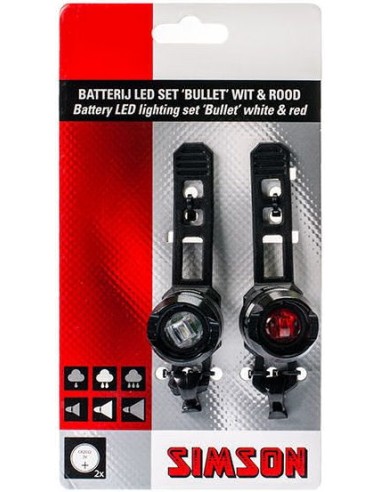 Simson Lichtanlage Satz "Bullet"  2.5/1.5 Lux - mit Batterien