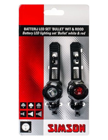 Simson Lichtanlage Satz "Bullet"  2.5/1.5 Lux - mit Batterien