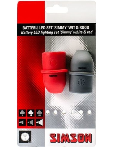 Simson Lichtanlage Satz LED "Simmy" mit Batterien - 3 Led - 29 Lux/13.5 Lux