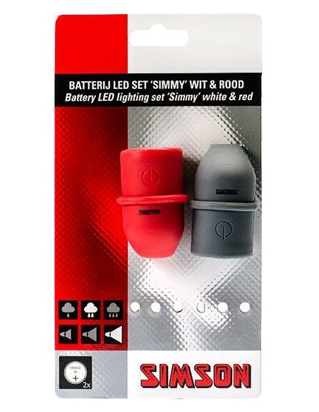 Simson Lichtanlage Satz LED "Simmy" mit Batterien - 3 Led - 29 Lux/13.5 Lux