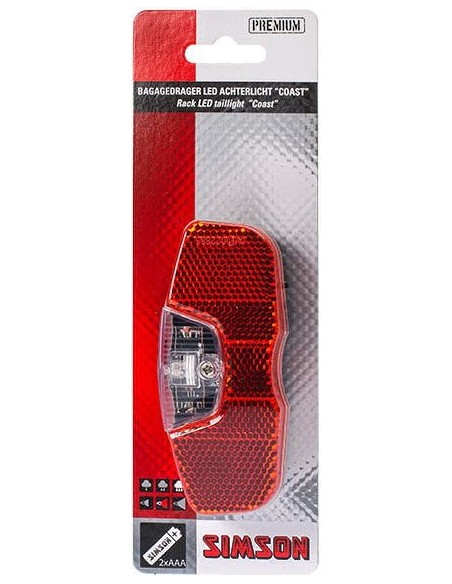 Rücklicht für Gepäckträger Simson Coast 1 LED On/Off mit Batterien