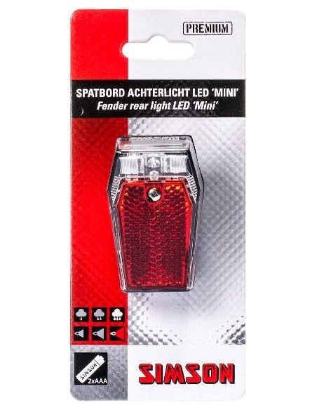 Simson Rücklicht für Schutzblech "Mini" 1 LED - On/Off