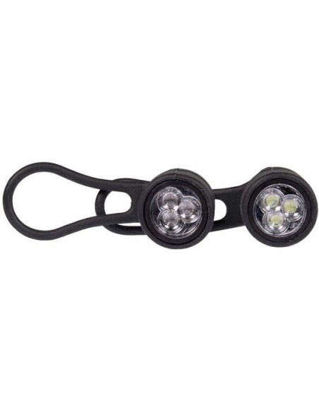 Simson Lichtanlage Satz LED "Simmy" - Schwarz mit Batterien - 3 Led - 29 Lux/13.5 Lux