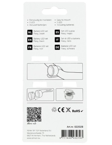 Beleuchtungsset Simson 'Flexy' Batterie LED Set - Schwarz