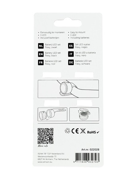 Beleuchtungsset Simson 'Flexy' Batterie LED Set - Schwarz