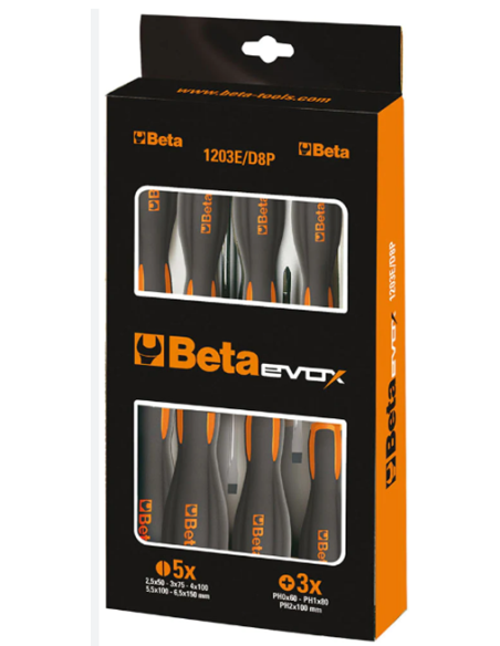 Schraubendreher-Satz Beta Tools Evox 1203E/D8P - 8 Stück